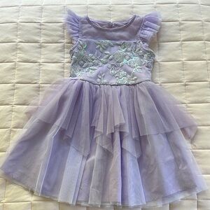 Zenzi Girls' Embroidered Sequin Lavender Purple Dress Size XS (4/5)